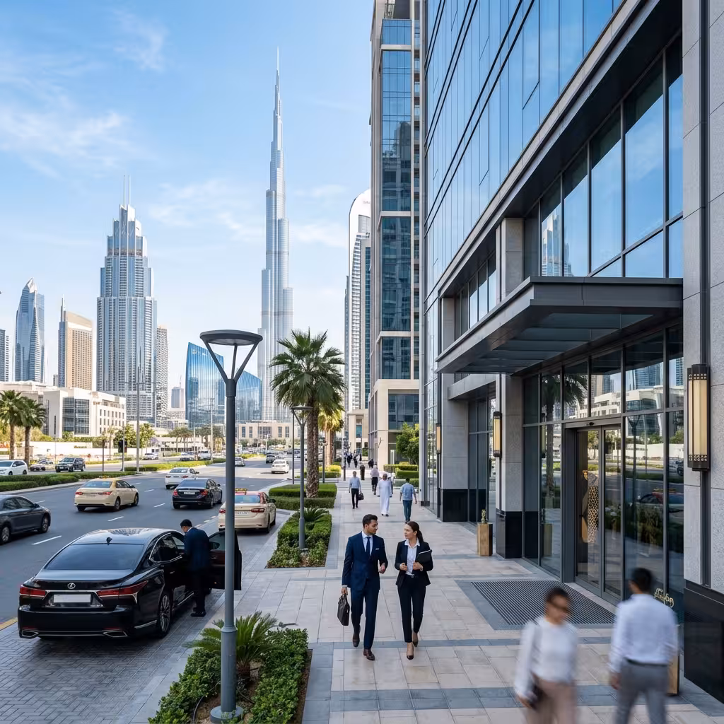 Dubai business district representing flexible offshore setup and access to international markets