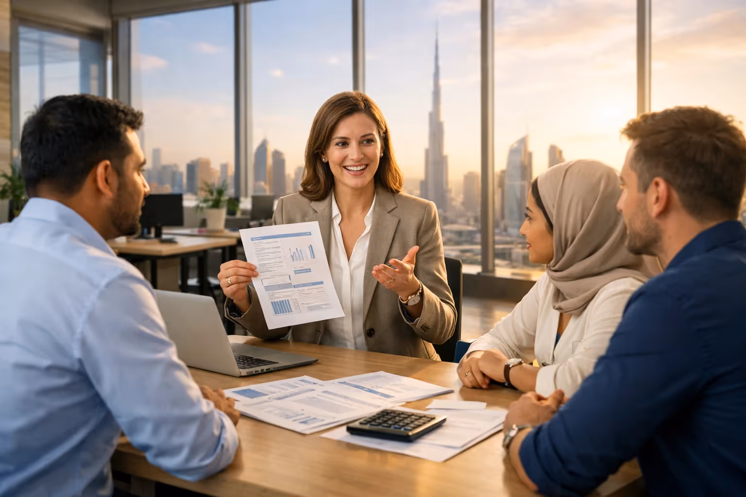Small business owner reviewing corporate tax requirements for Dubai mainland and free zone registration
